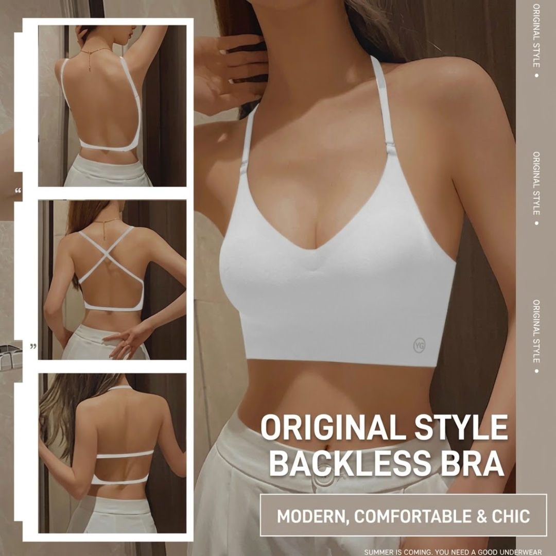 Sujetador invisible para mujer con escote profundo en U y espalda descubierta; lencería sexy con tirante transparente, efecto push-up y sin tirantes.