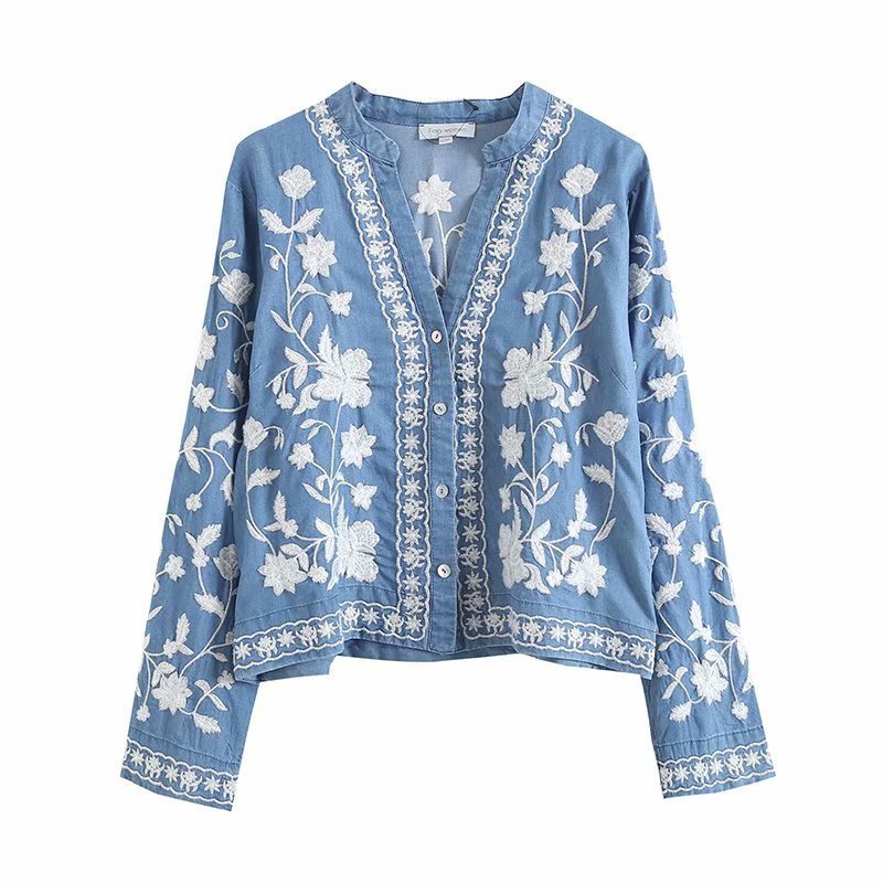 Cárdigan Boho Denim Bloom