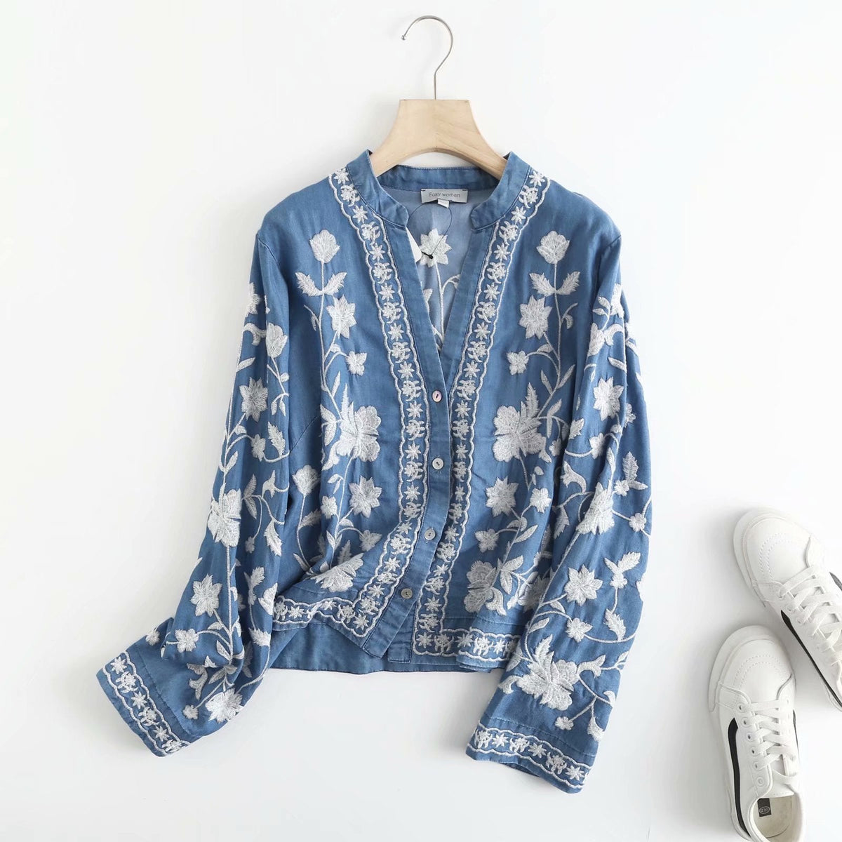 Cárdigan Boho Denim Bloom