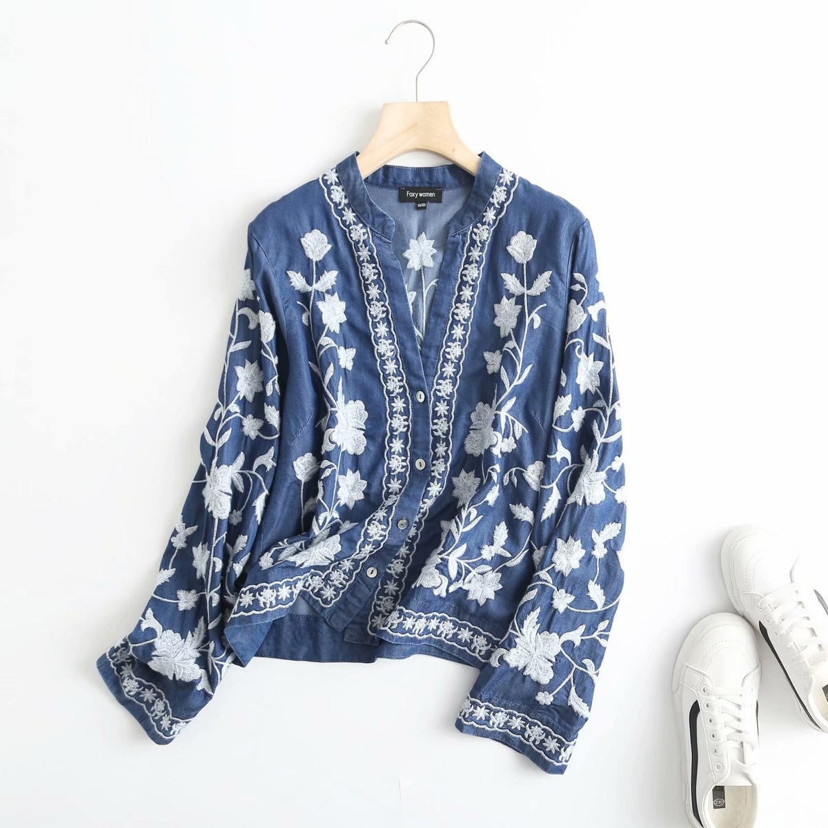 Cárdigan Boho Denim Bloom