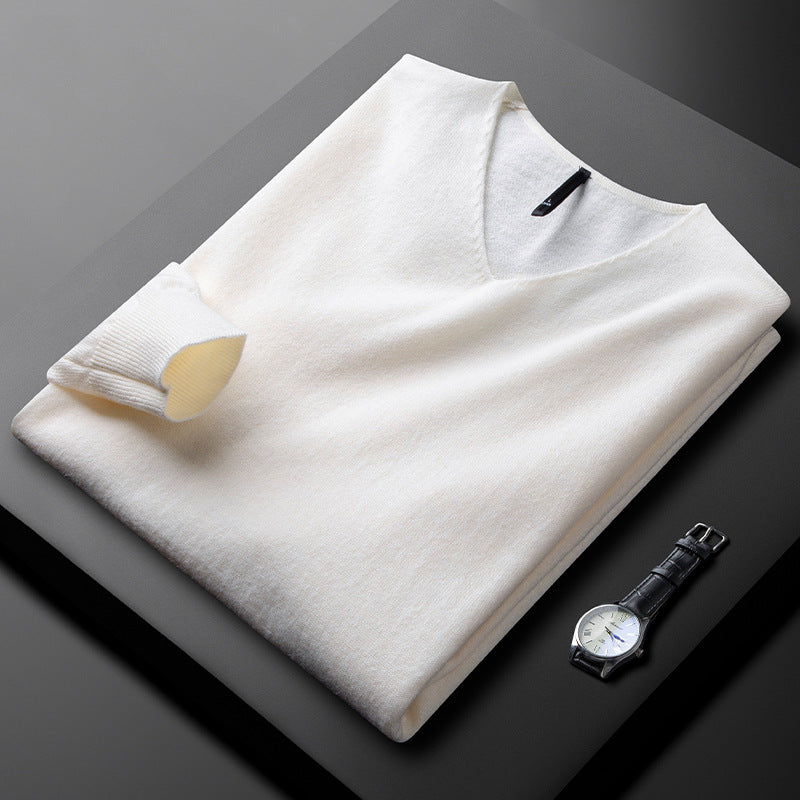 Jersey de cuello en V de cachemir Martin