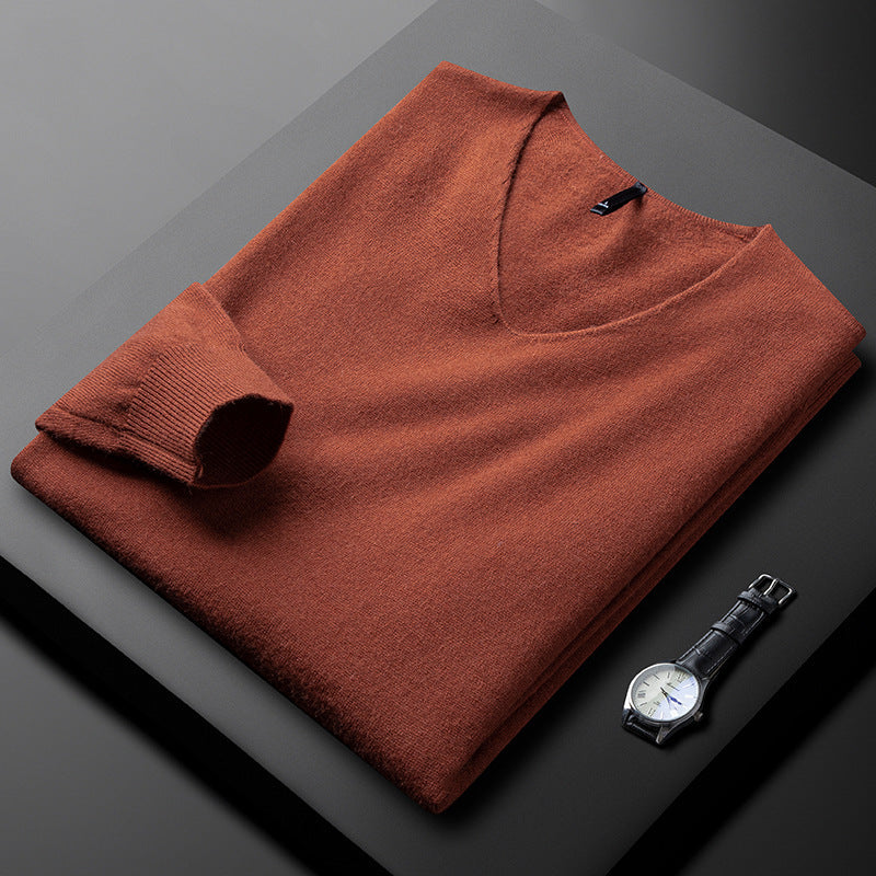 Jersey de cuello en V de cachemir Martin