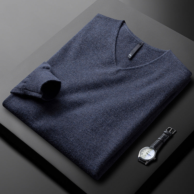 Jersey de cuello en V de cachemir Martin