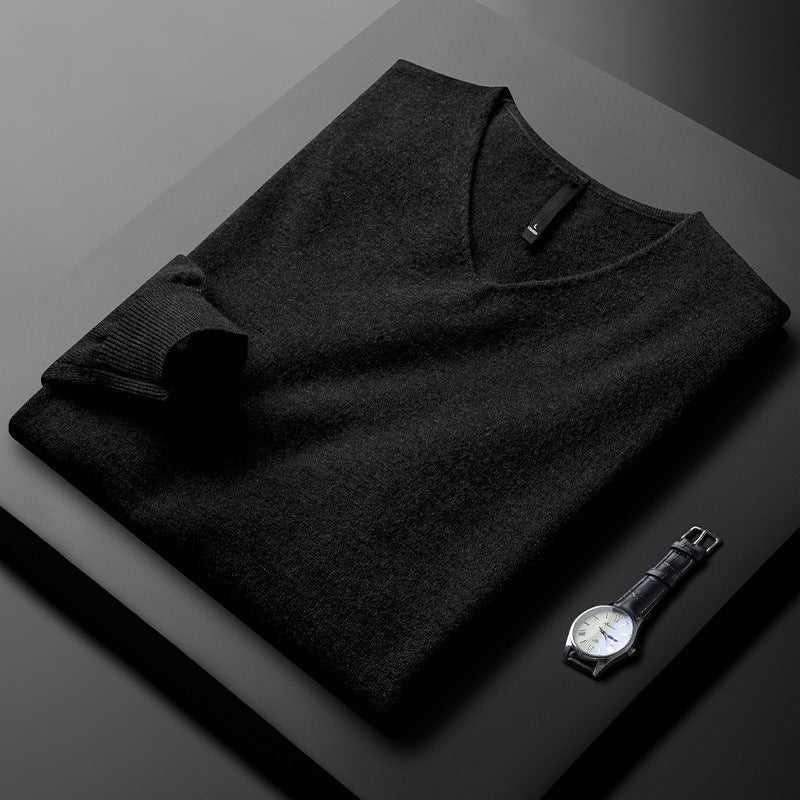 Jersey de cuello en V de cachemir Martin