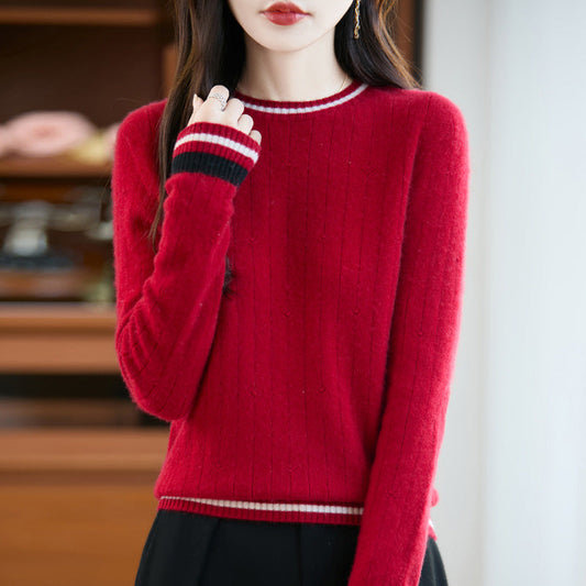 Jersey de punto de cachemir estilo preppy