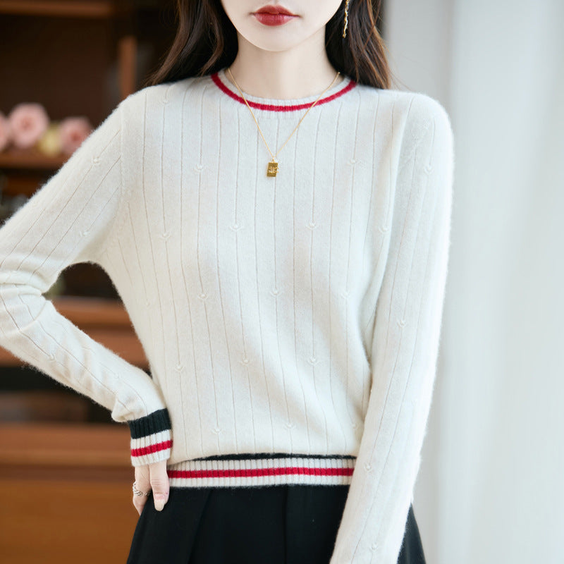 Jersey de punto de cachemir estilo preppy