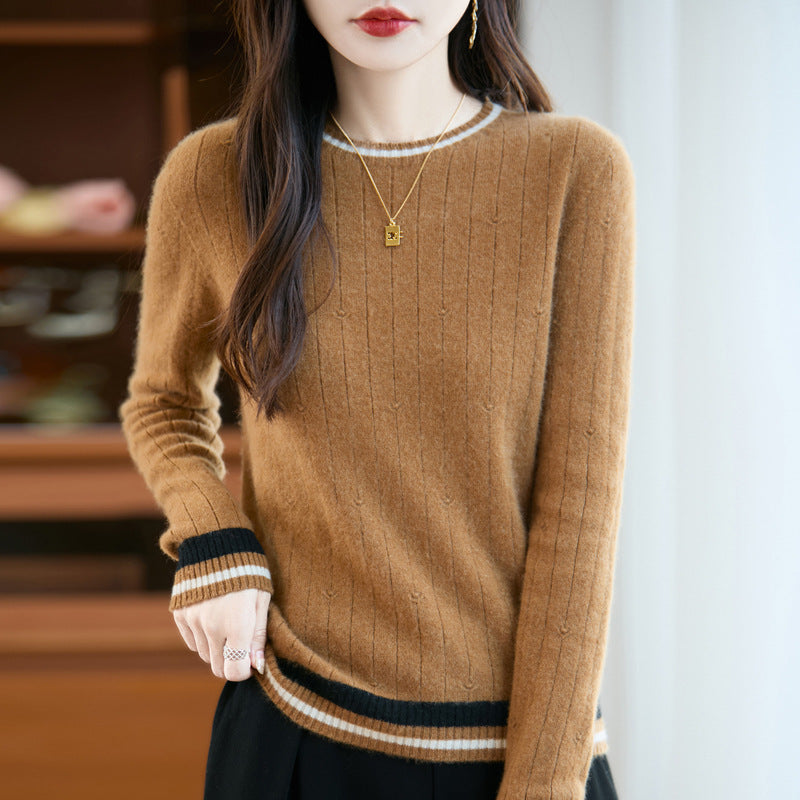 Jersey de punto de cachemir estilo preppy