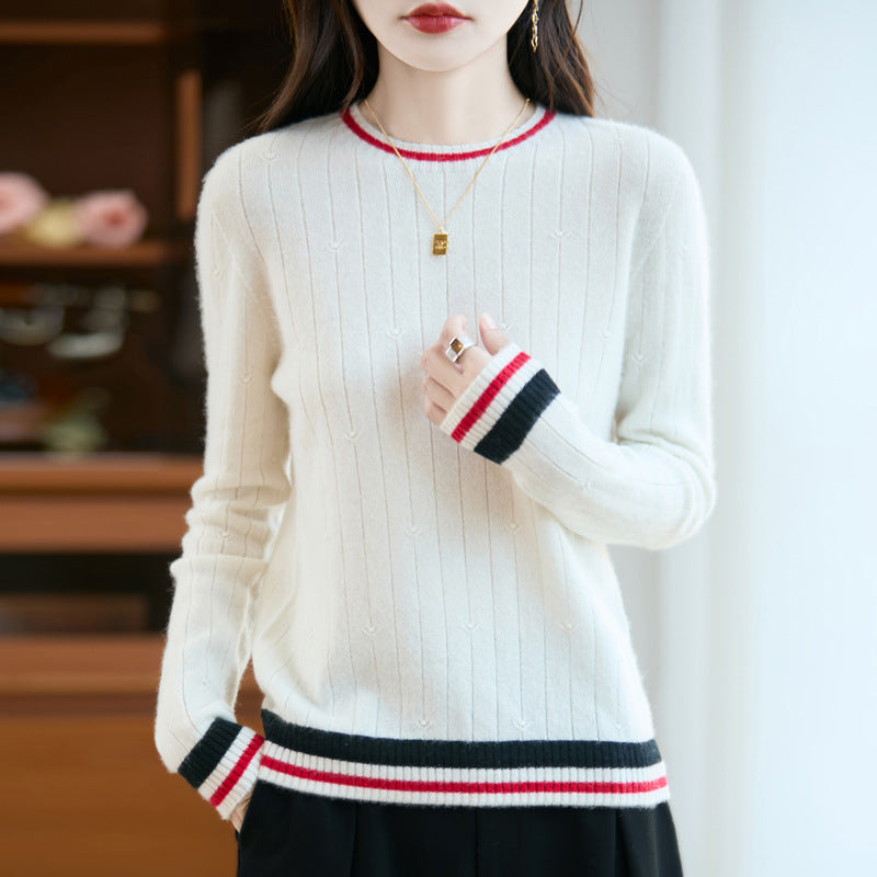 Jersey de punto de cachemir estilo preppy