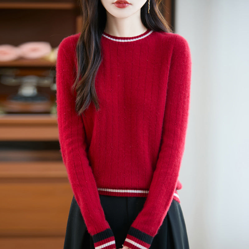 Jersey de punto de cachemir estilo preppy