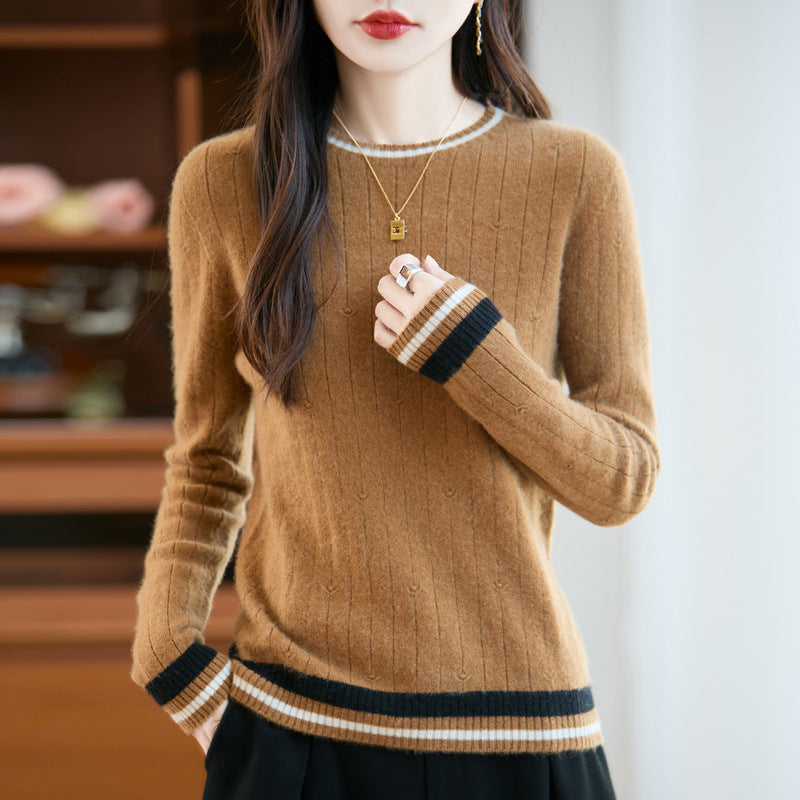 Jersey de punto de cachemir estilo preppy