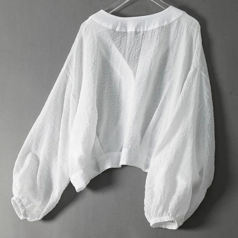 Blusa de lino Eliza Cloud
