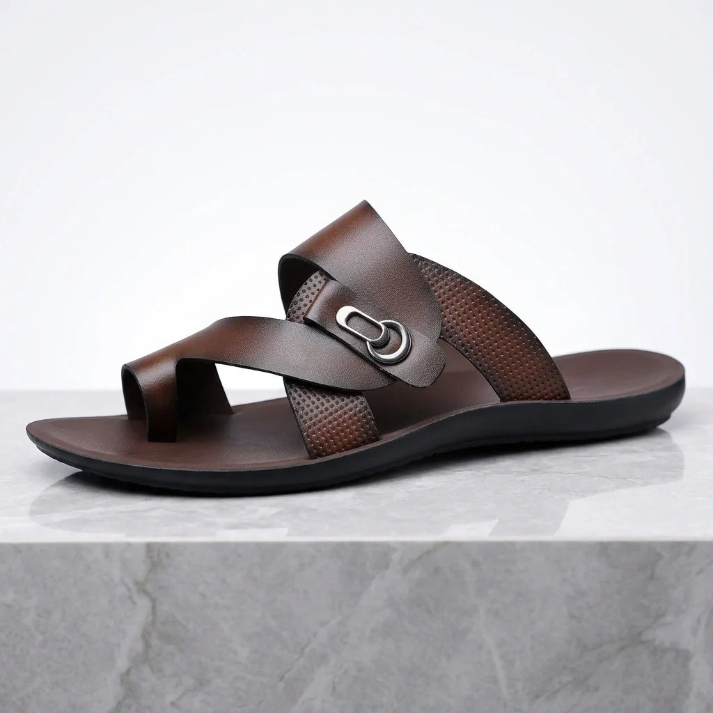 Sandalias cruzadas de cuero Riviera