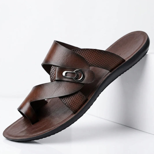 Sandalias cruzadas de cuero Riviera