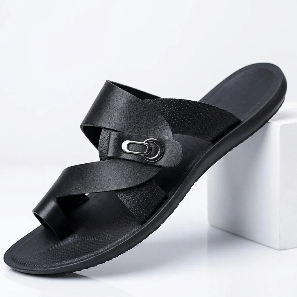 Sandalias cruzadas de cuero Riviera