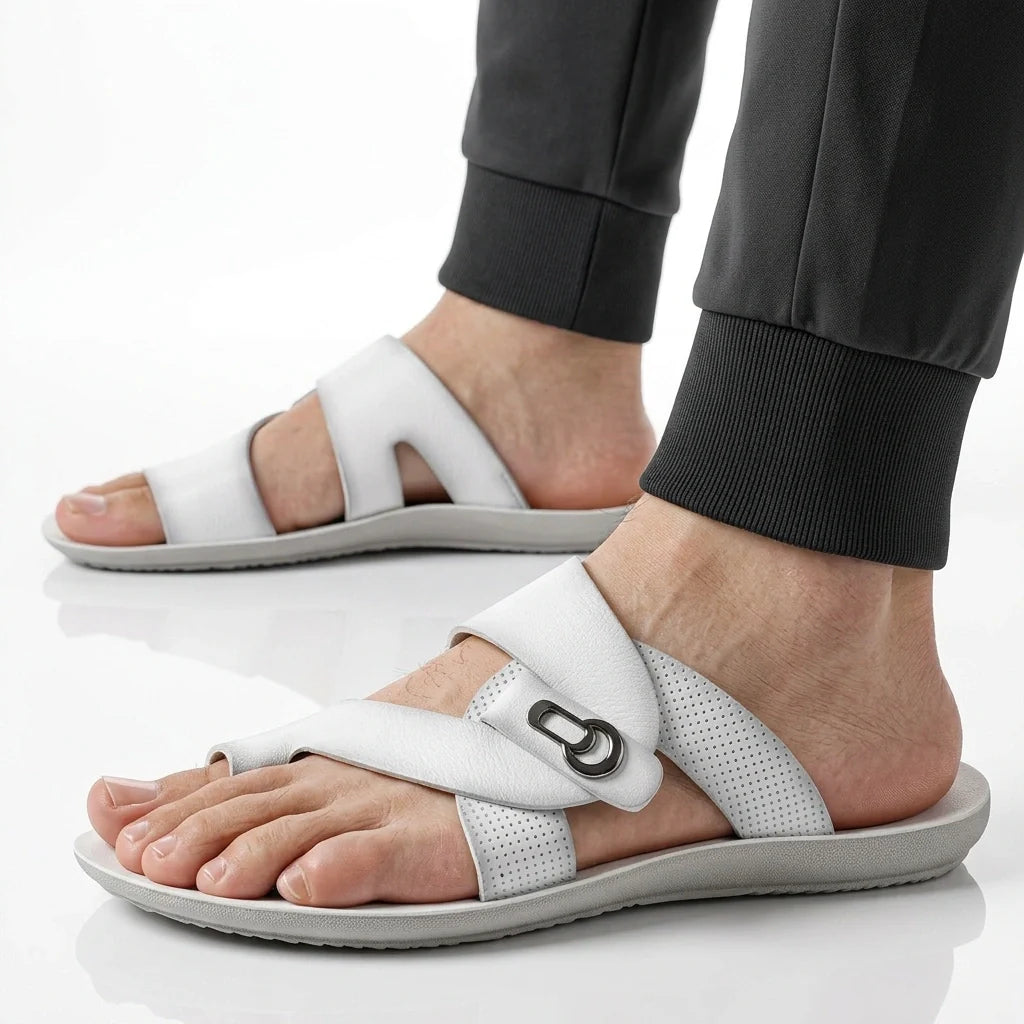 Sandalias cruzadas de cuero Riviera