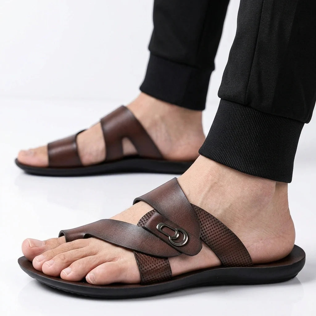 Sandalias cruzadas de cuero Riviera